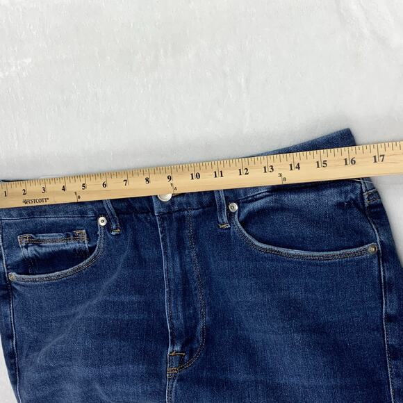 NWT Good American Jeans Good Legs Cropped Mini Boot Womens 15 Stretch Distressed - Picture 9 of 16